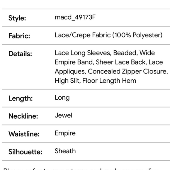 NWT Mac Duggal Plus Fabulouss 49173 Midnight Blue Lace Long Sleeve Gown 20W - Picture 14 of 14